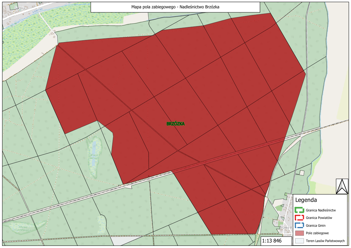 Mapa pola zabiegowego Leśnictwo Łąkowapng