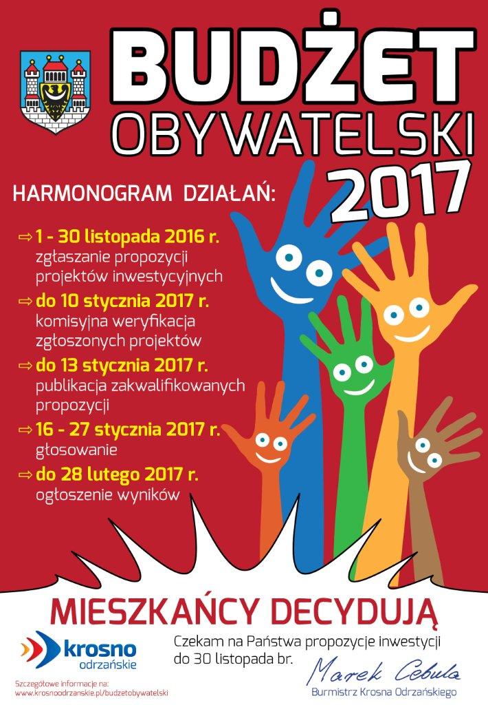 budżet obywatelski 2017 plakat B1 żółte