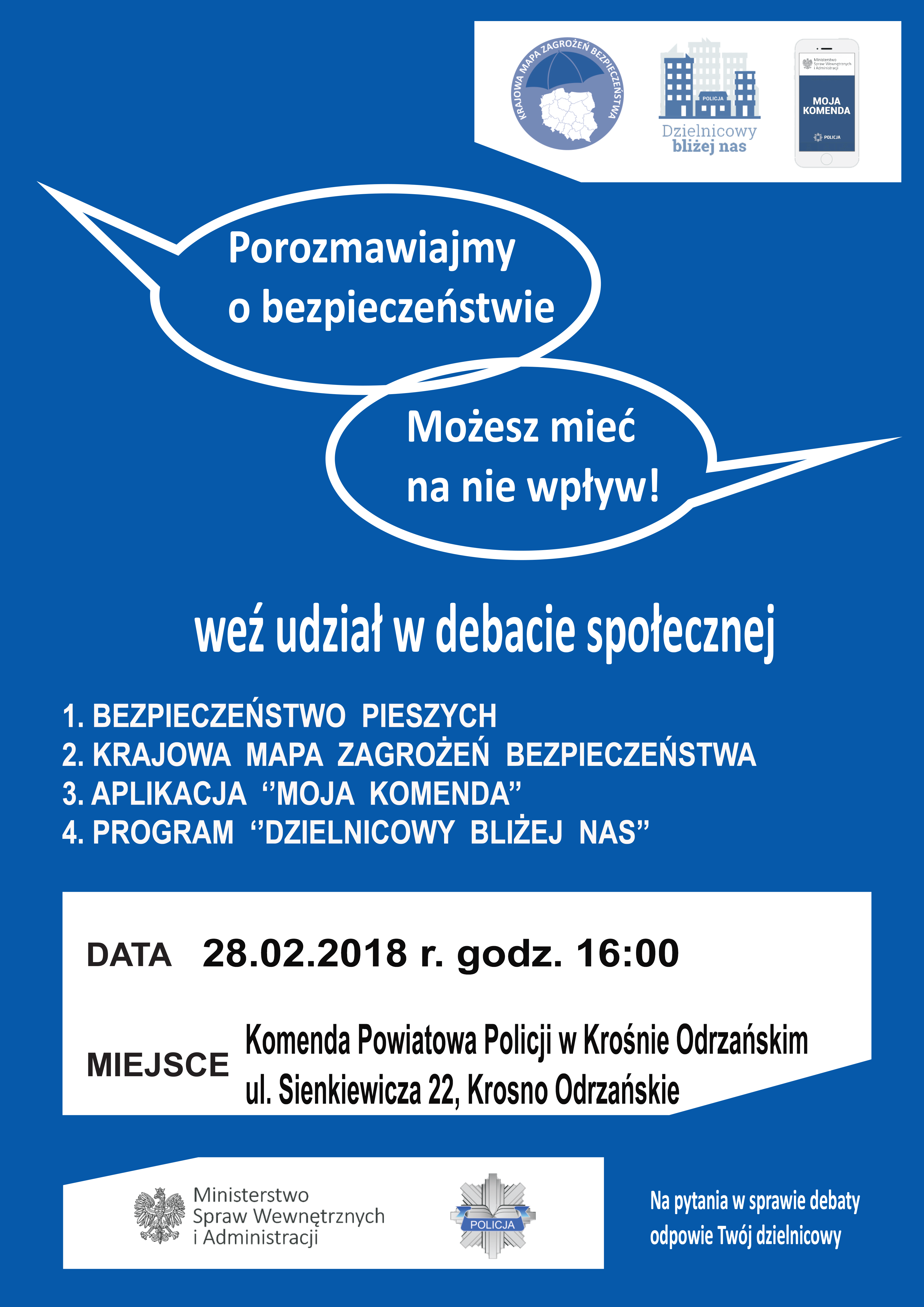 plakat DEBATY policja