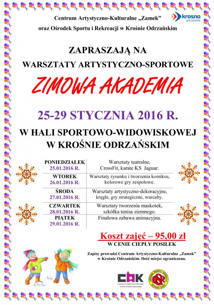 plakat zimowa akademia
